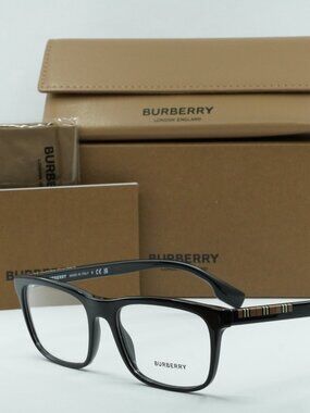 Burberry BE2334 3001 Rectangle Eyeglasses 55mm - Black